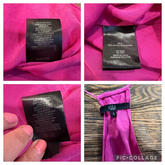 SOLD: TIBI Racerback Tank Top Spaghetti Strap Hot Pink 100% Silk Size 0 - Picture 4 of 6